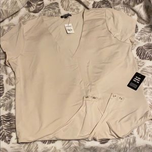 Express Nude bodysuit with snap closure